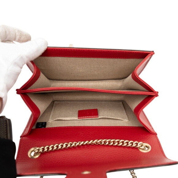 GUCCI Authentic Red Leather Shoulder Bag - Picture 4 of 6